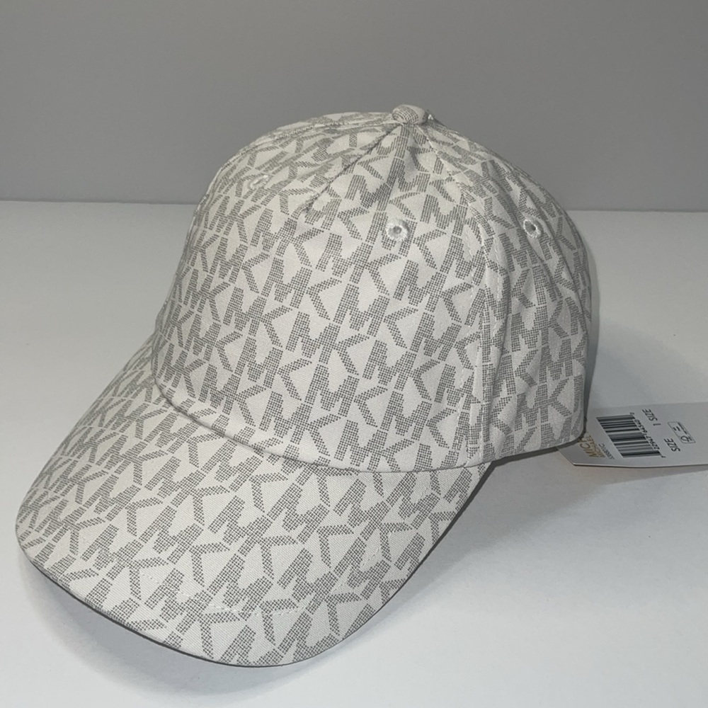 Michael Kors Signature MK Logo Baseball Cap Hat, White One Size.NWT - Picture 4 of 8